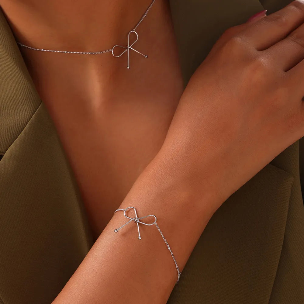 Imported Titanium Steel Bow Bracelet