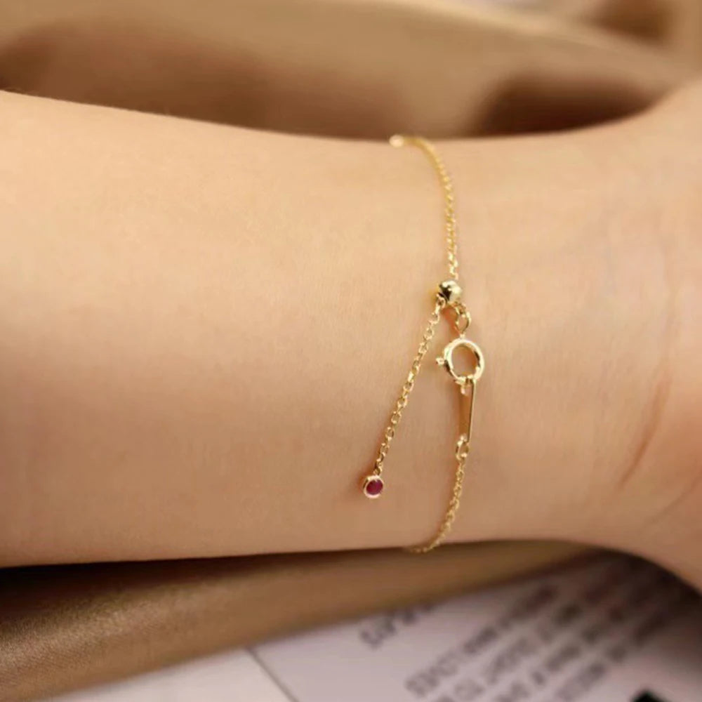 925 Sterling Silver Red Cubic Zirconia Charming Bracelet
