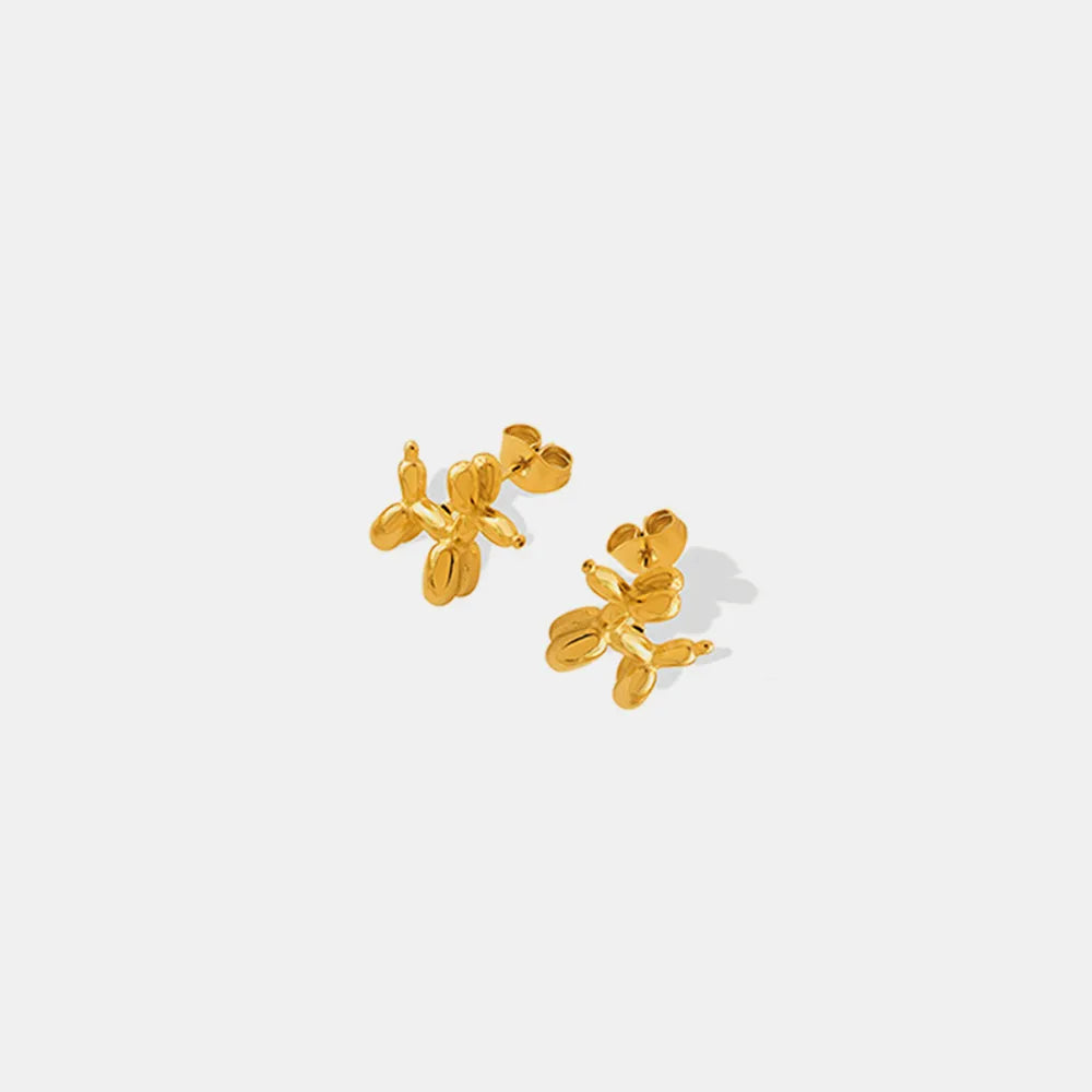 Imported Titanium Steel Puppy Shape Stud Earrings