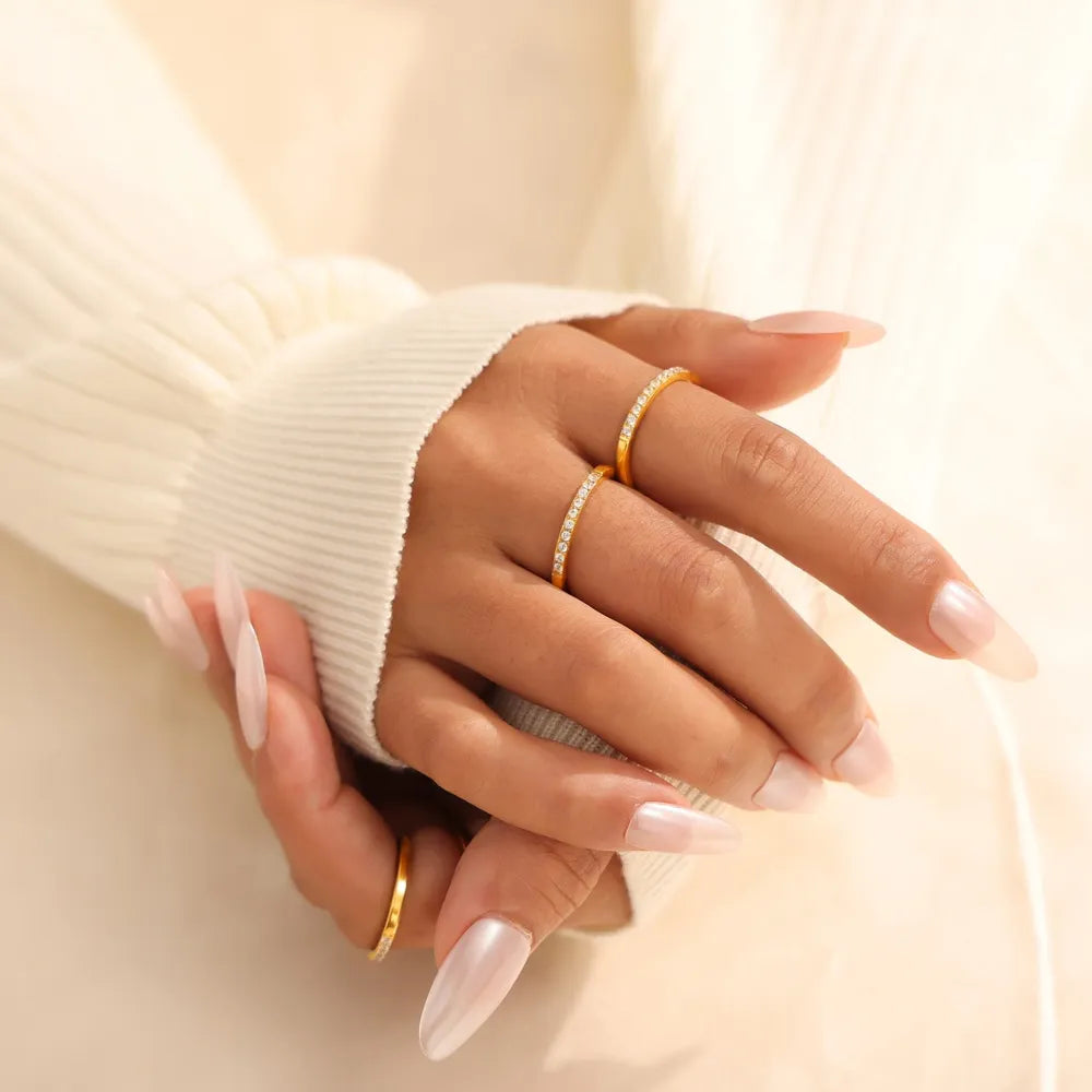 Stackable thin - ring finger rings for Women