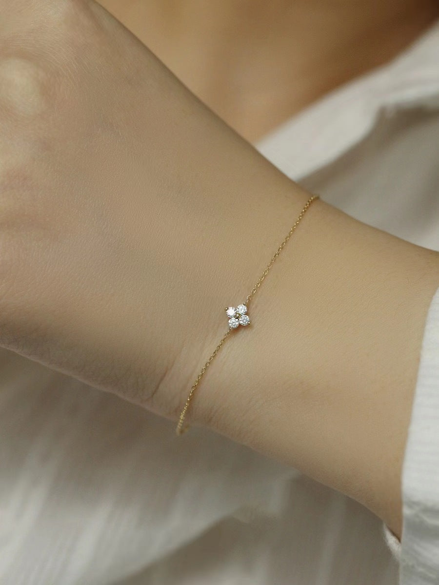 Lucky Four-leaf Clover Zircon Bracelet
