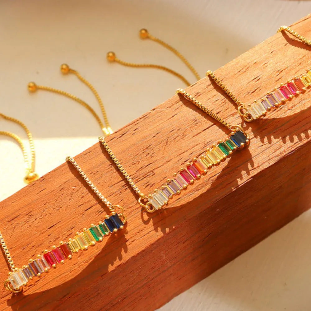 Rainbow Zircon Titanium Steel Bracelet