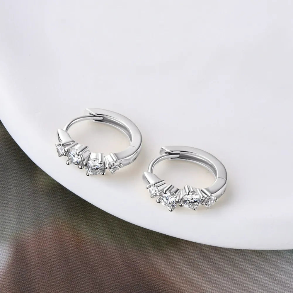 Sparkling Moissanite Sterling Silver Ear Cuff