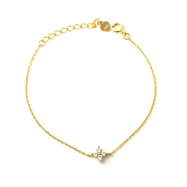 Lucky Four-leaf Clover Zircon Bracelet