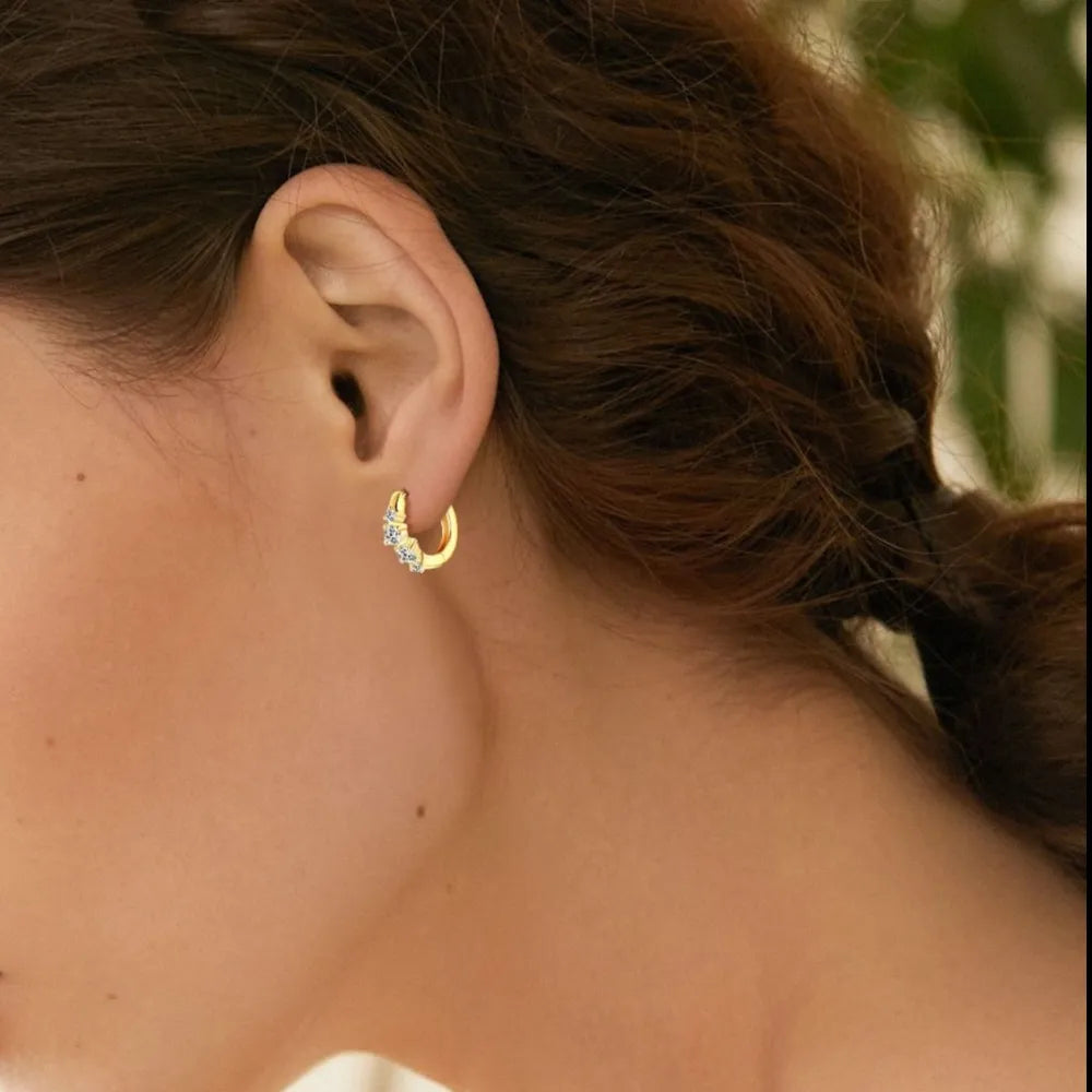 Sparkling Moissanite Sterling Silver Ear Cuff