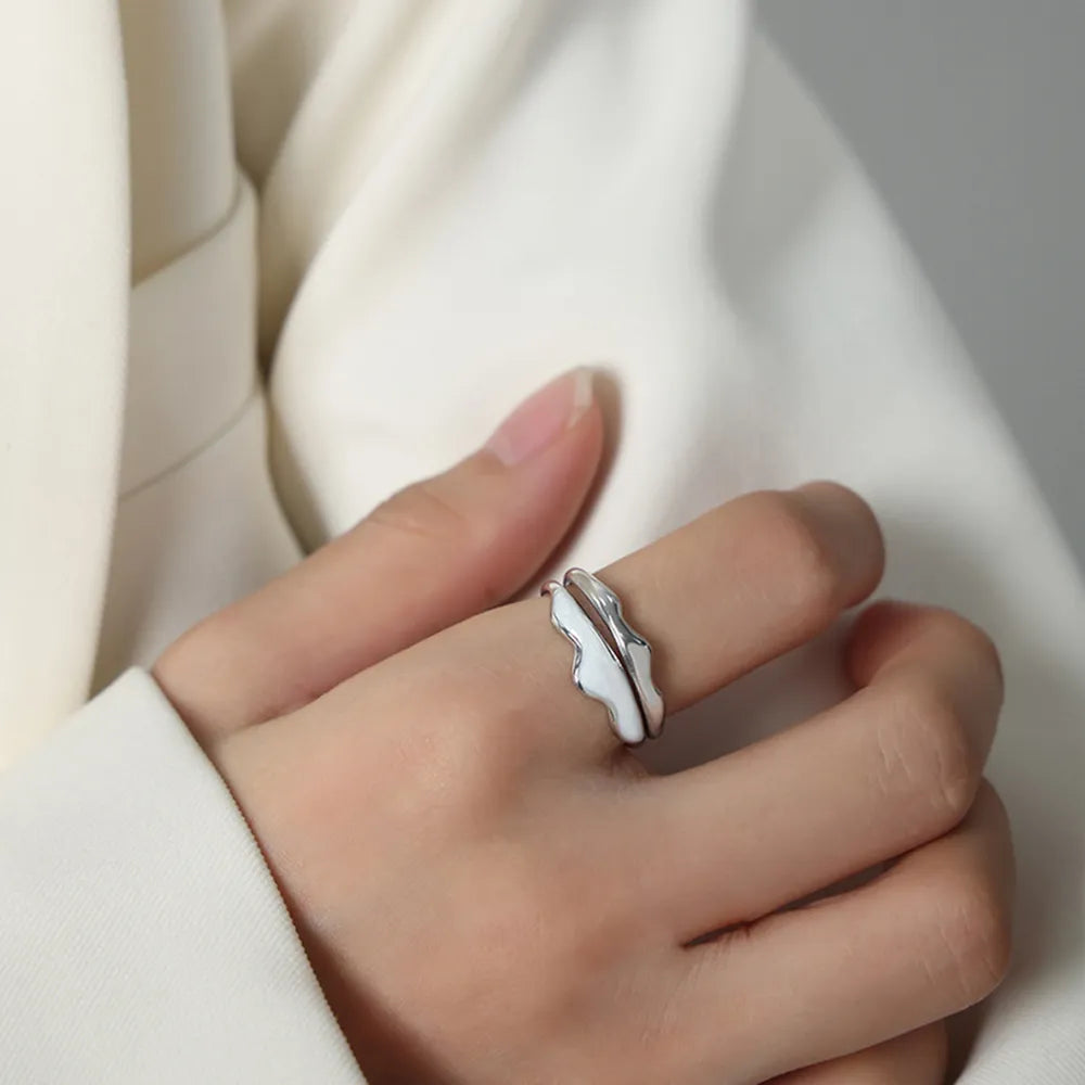 Popular Color Wavy Titanium Steel Ring