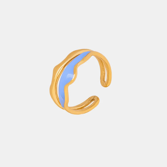 Popular Color Wavy Titanium Steel Ring