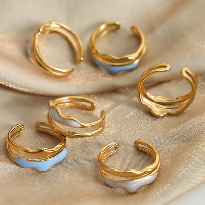 Popular Color Wavy Titanium Steel Ring
