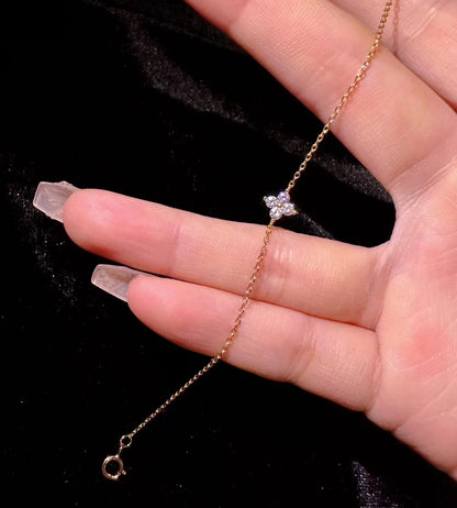 Lucky Four-leaf Clover Zircon Bracelet