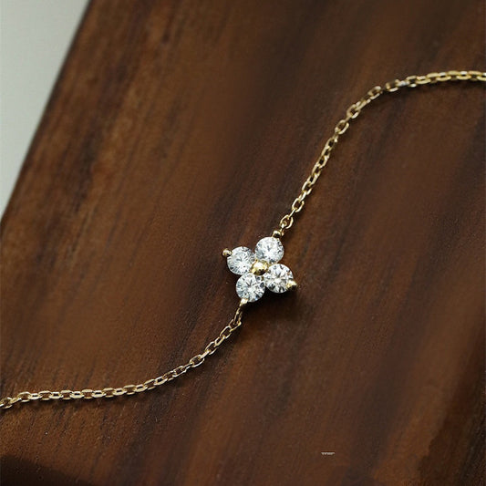 Lucky Four-leaf Clover Zircon Bracelet