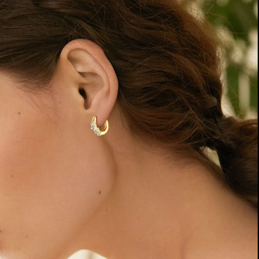 Sparkling Moissanite Sterling Silver Ear Cuff