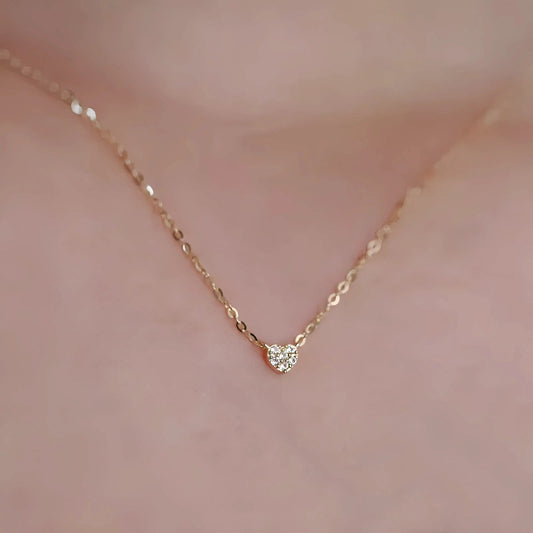 925 Silver Tiny Heart - Shaped Necklace