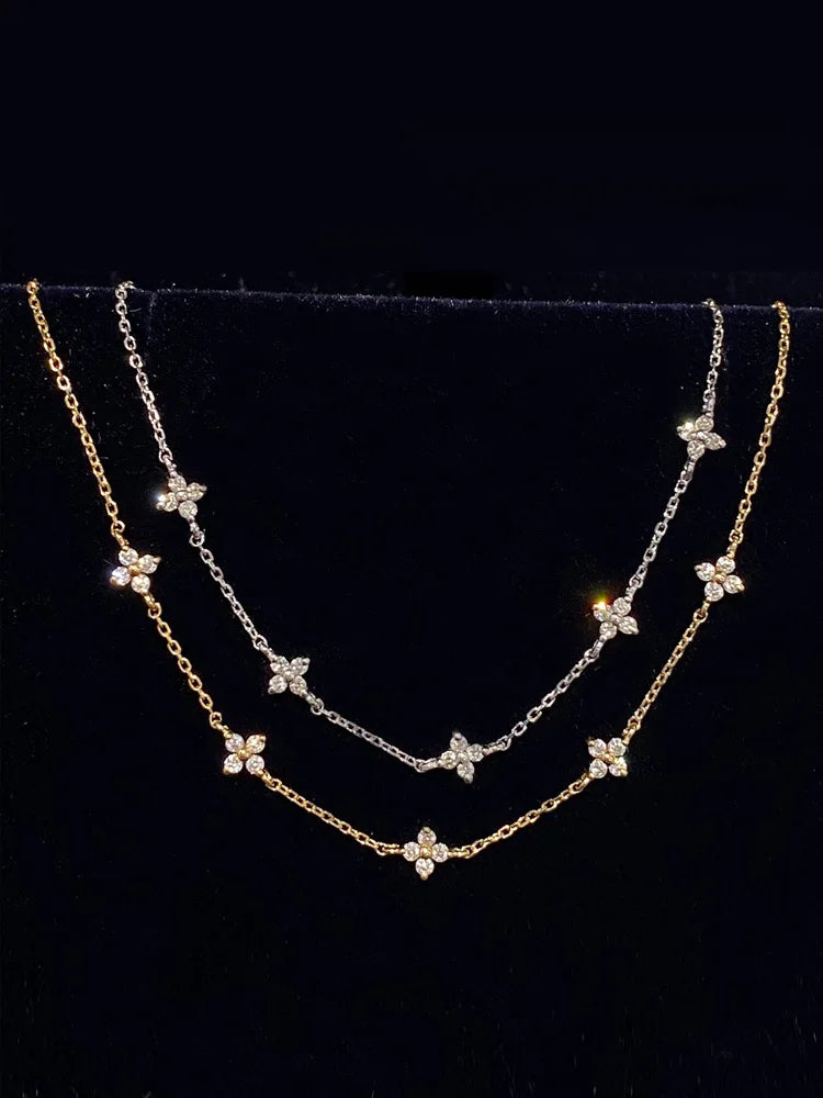 925 Silver Clover Zircon Bracelet