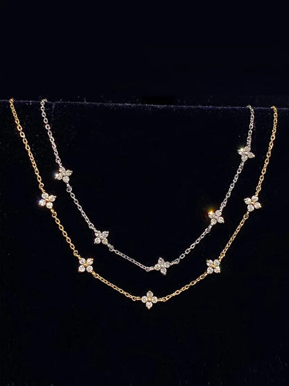925 Silver Clover Zircon Bracelet