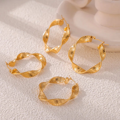 Leisure - style Titanium Steel Twisted Earrings