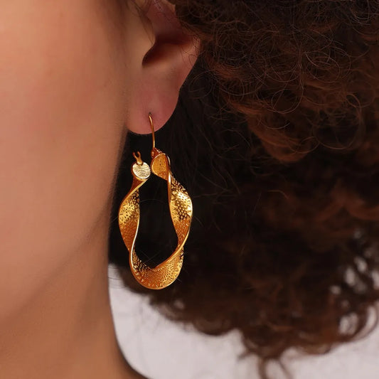 Leisure - style Titanium Steel Twisted Earrings