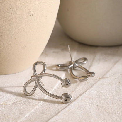 Leisure - style Acrylic Bow Earrings