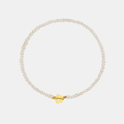 Elegant Freshwater Pearl Flower Necklace