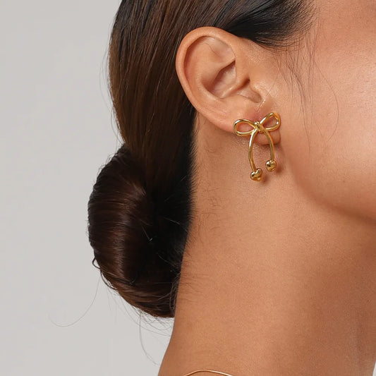 Leisure - style Acrylic Bow Earrings