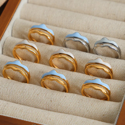 Popular Color Wavy Titanium Steel Ring