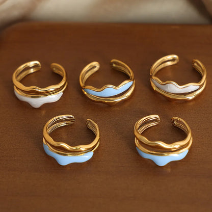 Popular Color Wavy Titanium Steel Ring