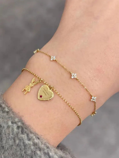 925 Silver Clover Zircon Bracelet